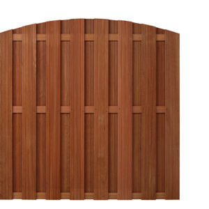VivaView PRIMA XL Bangkirai Bretterzaun Rundbogen 180 x 180/165 cm